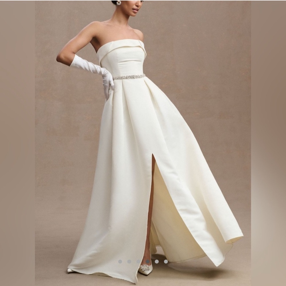 ANTHROPOLOGIE SACHIN & BABI BRIELLE BELTED IVORY FORMAL WEDDING DRESS NWOT
